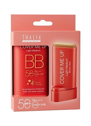 Сонцезахисний вв крем-стік для обличчя з spf 50 thalia light medium, 20 мл