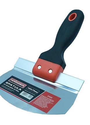 (37425) шпатель полукруглый с нерж. стали. 165х75мм haisser