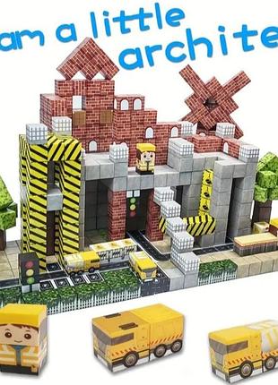 Магнітний конструктор minecraft – 128 деталей | кубики-блоки на магнітах у стилі майнкрафт