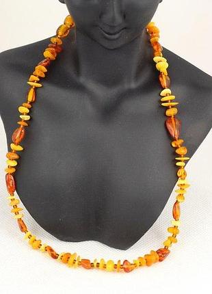 Бусы no name из натурального светлого янтаря крошки 43 см