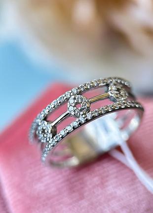 Роскошная серебряное кольцо с фианитами, 925 проба 20