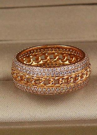Кольцо xuping jewelry тенденция р 18 золотистое