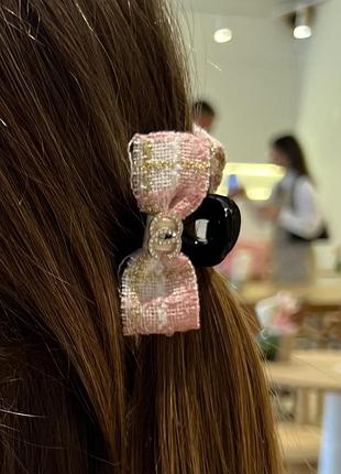 Крабик для волос шанс в розовом цвете с логотипом