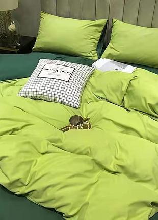 Пододеяльник 240х220см поплин люкс микс лайм+смарагд moonlight