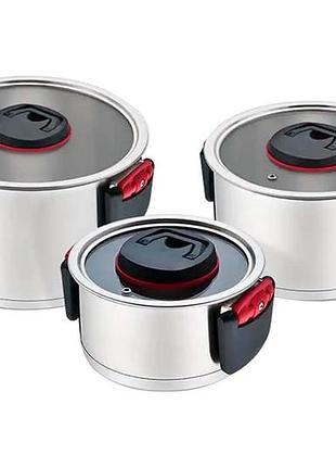 Набор посуды нержавеющий maestro 1.8 x 3.4 x 5.8л (3шт) (mr-3530-6)