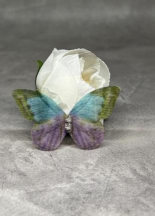 Бабочка шифоновая (двухслойная), размер ≈ 4,2*2,5 см, арт 018085, 1 шт, ассорти