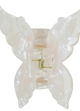 Краб для волосся метелик французький пластик fashion jewelry бежевий 5 см