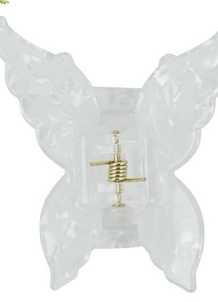 Краб для волосся метелик французький пластик fashion jewelry білий 5 см