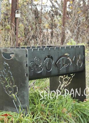 Мангал розбірний на 10 шт з індивідуальним надписом - подарунковий