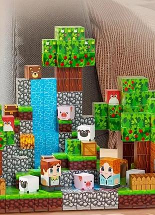 Магнітний конструктор 117 елементів — блоки minecraft | кубики на магнітах майнкрафт для дітей