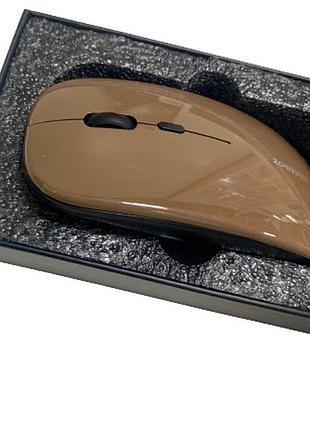Беспроводная бесшумная аккумуляторная мышь zornwee ap200 (цвет коричневый)