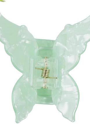 Краб для волосся метелик французький пластик fashion jewelry м'ятний 5 см