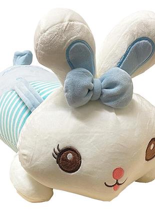 Дитяча м'яка іграшка "зайка" l1122(blue) іграшка з пледом, розмір 60 см