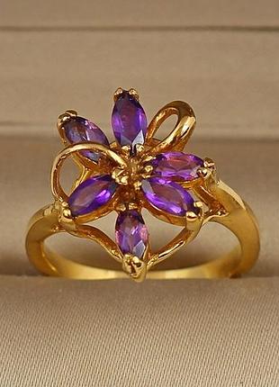 Кільце no name аметист шість каменів 19 р золотисте