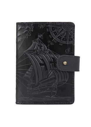 Шкіряне портмоне для паспорта / id документів hiart pb-02/1 shabby night "discoveries"