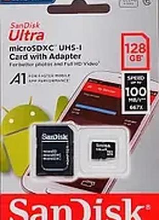 Карта памяти sandisk 128 gb microsdhc uhs-i ultra + sd adapter