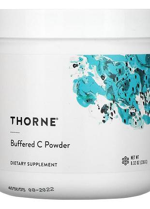 Вітамін с, buffered c powder, thorne, буферізований, порошок, 236 г.