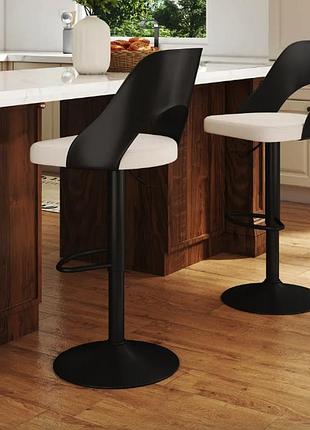 Барный стул costway navare 2 штуки экокожа черный