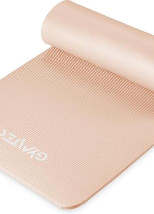 Коврик (мат) для фитнеса и йоги gymtek nbr 1,5см персиковый