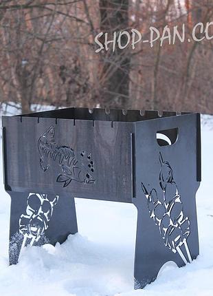 Мангал розбірний на 8 шт з індивідуальним гравіюванням - на подарунок