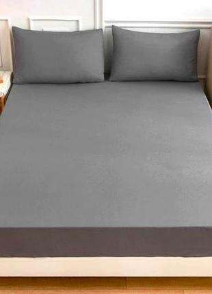 Набор простынь на резинке 180х200х20см +наволочки 50х70 2шт бязь тм ярослав №16 графит
