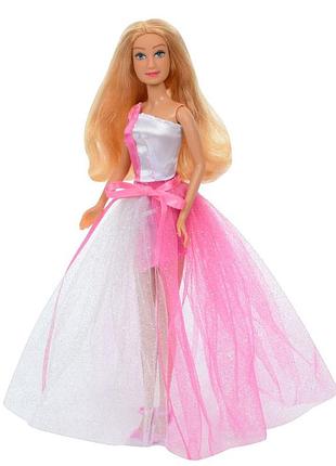 Дитяча іграшкова лялька 8456 у бальній сукні рожевий
