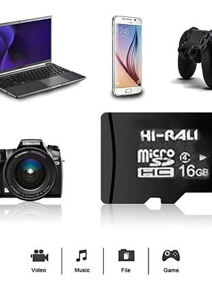 Карта памяти microsdhc, 16 gb, class 4 uhs-i, hi-rali