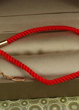 Браслет xuping jewelry красная нить 18 см золотистый