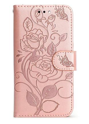 Чехол-книжка " роза" для samsung galaxy a52 a525f (sm-a525fzkdsek) розовое золото