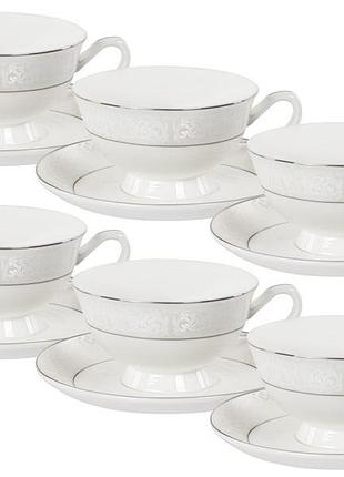 Чайний фарфоровий набір lefard aura 12 предметів 440-112 у подарунковій коробці