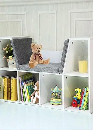 Шкаф-органайзер costway kinder с подушкой для сидения