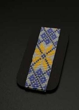 Браслет из бисера в украинском разноцветном стиле. 150х24мм / браслет из бисера в украинском разноцветном