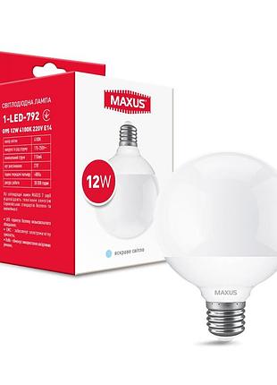 Лампа світлодіодна g95 12w 4100k 220v e27