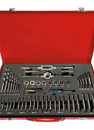 Набор метчиков и плашек intertool m3 x 4 x 5 x 6 x 7 x 8 x 10 x 12 (52ед) (sd-8052)