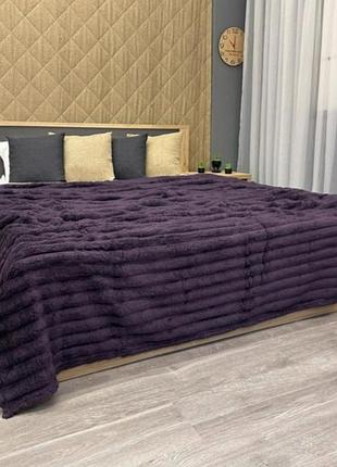 Плед полосатый на кровать королевский шарпей євро размер ширина полоски 5,5 см, плед красивый большой