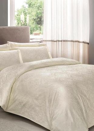 Постельное белье tac евро сатин-жаккард daria кремовый