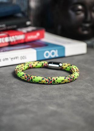 Браслет в стиле минимализм ручной работы с металлической магнитной застежкой с диаметром шнура 6 мм lizard