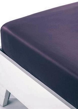 Простынь на резинке 160х200х25см сатин moonlight фиолет