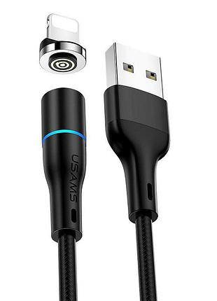 Кабель usams lightning aluminum alloy магнитный us-sj352 u32 |1m, 2.4a|