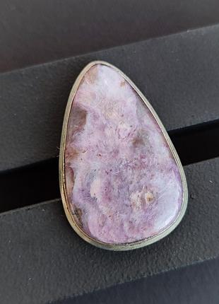 Натуральний чароїт кільце крапля. натуральний чароїт в сріблі. розмір 17,5. індія.