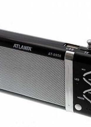 Портативный радиоприемник с usb atlanfa at-8956 серебро