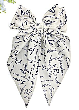 Шпилька автомат для волосся бант білий hand made 17х32см