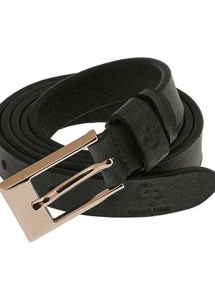 Жіночий шкіряний тонкий ремінь labbro чорний grande pelle 230700400