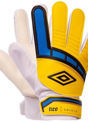 Рукавиці воротарські дитячі umb fb-838 розмір 7-9 жовтий, 7