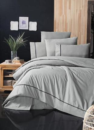 Двуспальный евро комплект first choice alisa grey ранфорс премиум
