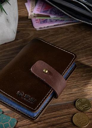 Оригинальный картхолдер с натуральной кожи на кобурном винте оливкового цвета