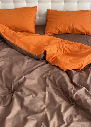 Постільна білизна бязь мікс жовтогарячо-коричневий