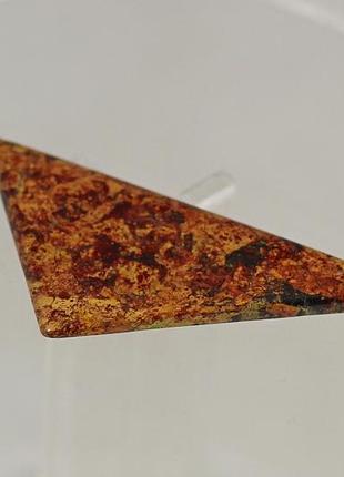 Брошь no name треугольник яшма серебристая