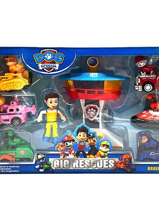 Игровая база "щенячий патруль" pb335, 7 героев и 6 машинок в коробке