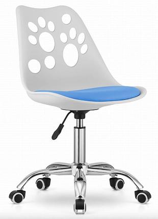Офисное кресло leobert print бело-голубой